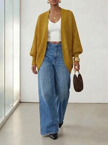 Zivah Women's Minimalist Casual Solid Color Versatile Long Sleeve Sweater, College Style Brunch Mustard Yellow Autumn - Mustard Yellow - View 9