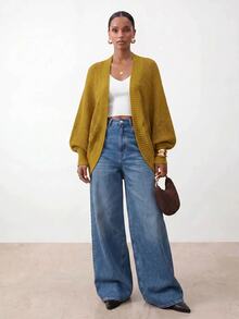 Zivah Women's Minimalist Casual Solid Color Versatile Long Sleeve Sweater, College Style Brunch Mustard Yellow Autumn - Mustard Yellow - View 8