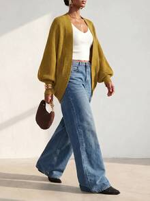 Zivah Women's Minimalist Casual Solid Color Versatile Long Sleeve Sweater, College Style Brunch Mustard Yellow Autumn - Mustard Yellow - View 10