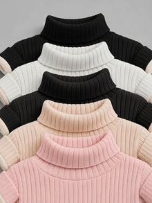 SHEIN 2件組女童冬季T恤套裝 - 黑色 - 查看 2