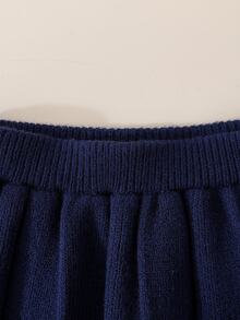 2件套女婴蝴蝶结装饰长袖上衣和裙子套装，秋冬季女婴服装，女婴航海风水手服，女婴海军风套装，女婴连衣裙，春秋季连衣裙，海军蓝女婴连衣裙裙子套装，两件套女婴冬季套装，针织两件套女婴针织套装，2件套女婴针织套装裙子套装，女婴裙子套装，女婴长袖连衣裙，女婴校服 - 藏蓝色 - 查看 5
