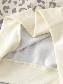 SHEIN 青少年女孩長袖抓絨秋季套裝 2件/套 返校季 酒紅色紐約字母圖案立領運動衫與長褲套裝 冬季 - 彩色 - 查看 6