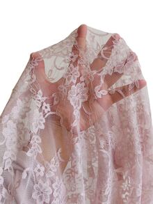 Feyla Plus Lantern Sleeve Lace Dress - Baby Pink - View 7