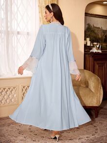 PalaceNights Court Style Heavy Embroidery Fabric Lace Trim Women's Set - Blue - View 2