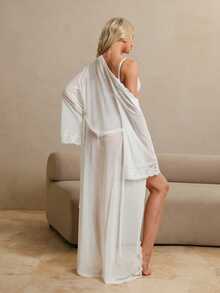 Rafferiza Women's Lace Patchwork Sexy Daily Home Sleepwear - White - View 2