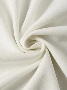 Linhara CURVE Plus Size Women Elegant Minimalist Casual Romantic Daily Date Party Banquet White Long Sleeve Asymmetrical Hem Ruffle Mid-Length Dress Fall - Apricot - View 8