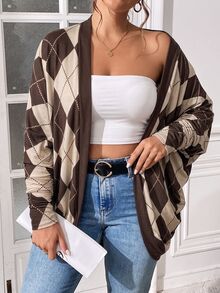 SHEIN Essnce 大尺碼女款格子秋/冬外套 - 彩色 - 查看 5