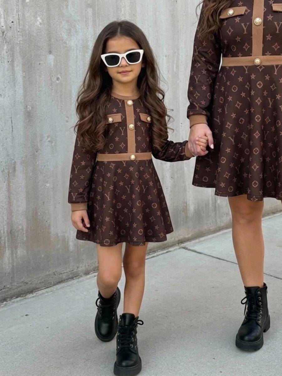 SHEIN Young Girl French Vintage Elegant Coffee Brown Camel Color Old ...