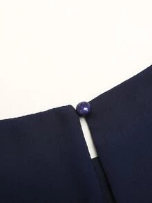 SHEIN Tween Girl Tween Girl Tween Girl Partywear Deep Blue Elegant Fitted Dress - Navy Blue - View 7