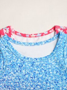 Young Girl) 2 Pieces Athletic Set, Sleeveless One-Piece Leotard With Shorts, Pink Star Gradient Glitter Print, Suitable For Gymnastics, Competition, Performance And Daily Sports, High Cost-Performance, Knitted High Elastic Comfortable Fabric - Multicolor - View 7