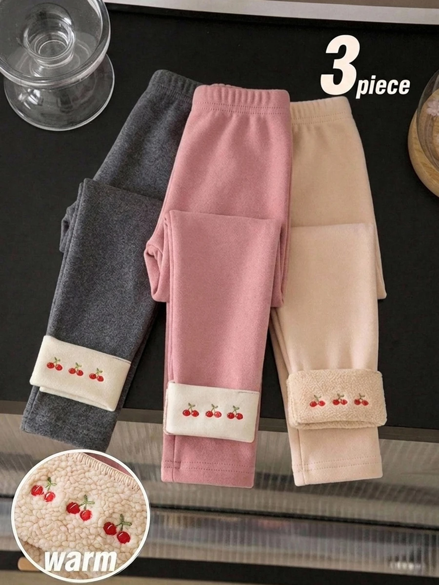 SHEIN 3PCS Young Girls Leggings Young Girl Young Girl - Multicolor - View 1