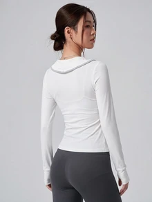 DAZY 4-Season Korean Style White Short Cardigan Jacket Slim Fit Camisole Tank Top Athleisure Base Layer Women's Sports Set Gym Workout Black Summer - White - View 4
