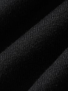 DAZY Women's Black High Neck Sleeveless Fitted Knit Mid-Length Casual Commute Base Layer Sweater Dress, Autumn/Winter - Black - View 7