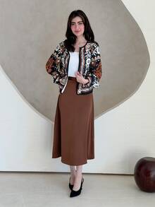 Yasmeen Edit Yasmeen Edit 女款花卉印花休閒百搭日常旅行外套 - 彩色 - 查看 3