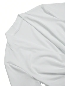 Balvessa Women's Solid Color V-Neck Long Sleeve Knot Design Casual T-Shirt - White - View 4