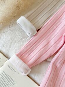 SHEIN 女童羅紋針織高領毛衣 冬季返校穿搭 - 彩色 - 查看 7