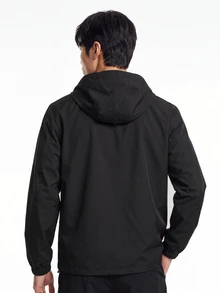 TekDrob WindProof & Water Repellent Minimal Hooded Anorak - Black - View 6