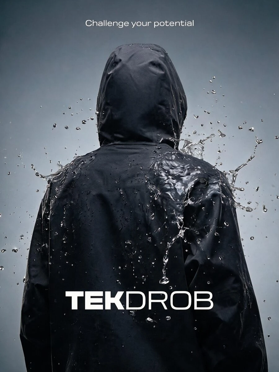 TekDrob WindProof & Water Repellent Minimal Hooded Anorak - Black - View 1