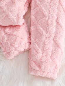 SHEIN 女童/女孩子可愛毛絨連身褲，秋冬款，休閒百搭 - 粉色 - 查看 6