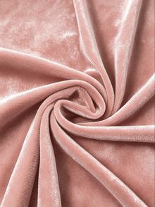 LUMIGAL Vintage Elegant Commuter Sheer Sleeve Lace Trim Velvet Bell Long Sleeve Blouse - Dusty Pink - View 4