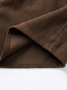 GlowEve Women's Casual Retro Corduroy Shorts - Coffee Brown - View 4