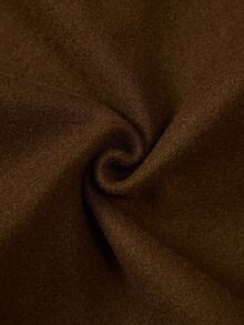 SHEIN PariChic Solid Belted Cape Overcoat Office Dark Brown Fall French Elegant - Coffee Brown - View 3