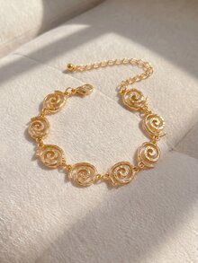Resyla 1pc Fashionable Symbol Design Delicate Bracelet, Elegant & Versatile Alloy Jewelry For Women, Suitable For Daily Wear - Gold - View 3
