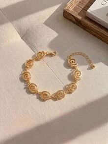 Resyla 1pc Fashionable Symbol Design Delicate Bracelet, Elegant & Versatile Alloy Jewelry For Women, Suitable For Daily Wear - Gold - View 4