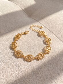 Resyla 1pc Fashionable Symbol Design Delicate Bracelet, Elegant & Versatile Alloy Jewelry For Women, Suitable For Daily Wear - Gold - View 1