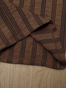 Franclia Loose Casual Slimming Summer New Elastic Waist Lightweight Coffee Brown Striped Women's Spring Summer Sweatpants - Coffee Brown - View 3