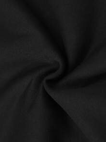 ROMWE MEN Men's Asymmetrical Antenna Hat Print Loose Sweatshirt Streetwear - Black - View 5