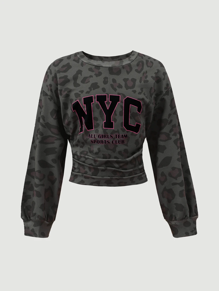 SHEIN Tween Girls Tween Girl Autumn/Winter Fashion Printed Long Sleeve Top - Multicolor - View 1