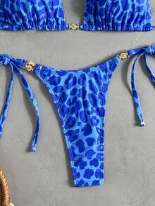 Swim Vcay Women's 2-Piece Separates Tropical Sexy Leopard Print Bikini Set With Metal Hardware For Vacation And Casual Wear - Multicolor - View 6