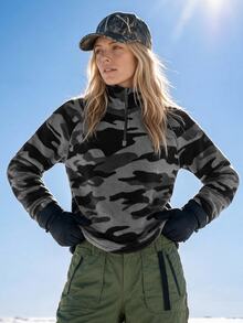 In My Nature Women's Camouflage Fleece Long Sleeve Outdoor Sweatshirt - Multicolor - View 2