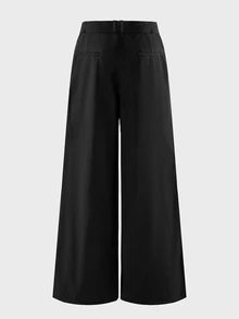 FeverCity Men's Solid Color Urban Renaissance Street Style Casual Fashion Creative Personalized Streetwear Pants - Black - View 5