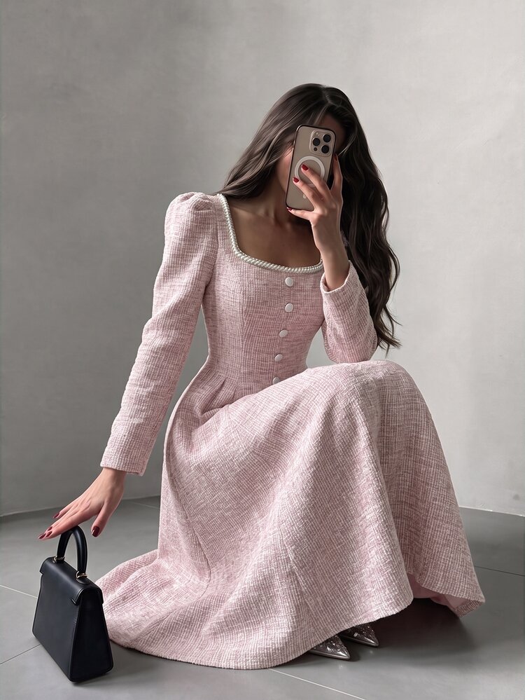 Modelyn Women Midi Dresses - Baby Pink - View 3