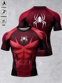 Gym Rark Men's Minimalist Spider Graphic Print Short Sleeve Sports T-Shirt, Gym - Multicolor - View 3