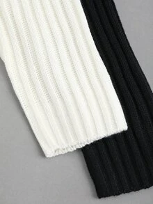 Sweetra Casual All-Match Versatile Minimalist Solid Color Vest Cardigan Autumn Cloth For Women Everyday Black Off-White - Multicolor - View 6