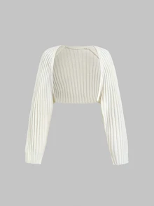 Sweetra Casual All-Match Versatile Minimalist Solid Color Vest Cardigan Autumn Cloth For Women Everyday Black Off-White - Multicolor - View 5