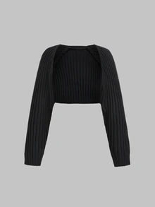 Sweetra Casual All-Match Versatile Minimalist Solid Color Vest Cardigan Autumn Cloth For Women Everyday Black Off-White - Multicolor - View 4