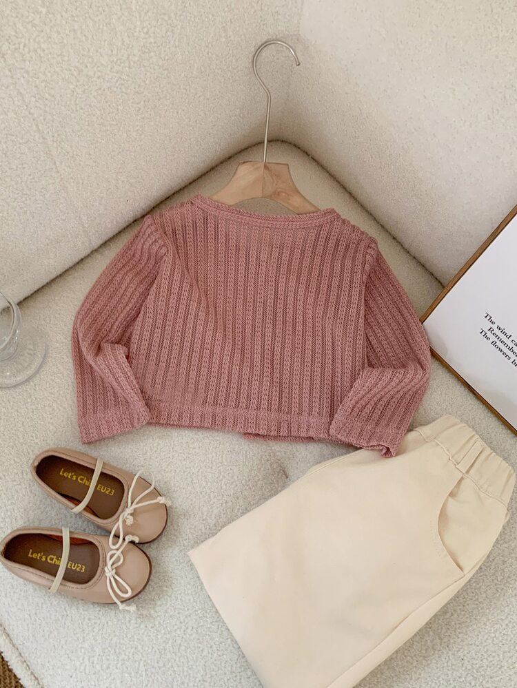 Young Girl Pink Ladylike Cute Elegant Sweet Pretty Fashionable Cardigan For Career Day,Suitable For Spring Autumn Daily Wear Parties School Holiday - Pink - View 2