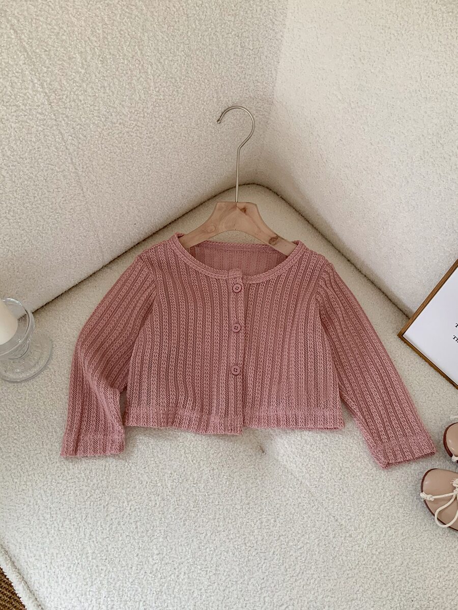 Cardigan Pink untuk Gadis Muda, Feminin, Elegan, Manis, Cantik, Modis, Cocok untuk Hari Karier, Pakaian Sehari-hari Musim Semi dan Gugur, Pesta, Liburan Sekolah
