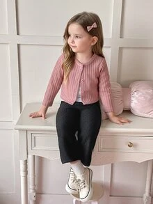Young Girl Pink Ladylike Cute Elegant Sweet Pretty Fashionable Cardigan For Career Day,Suitable For Spring Autumn Daily Wear Parties School Holiday - Pink - View 8