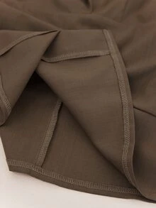 SHEIN PETITE Women's Vintage Pleated Long Sleeve Blazer - Grey - View 11