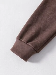 SHEIN 青少年女孩秋季灰色拉鍊落肩長袖寬鬆休閒廓形衛衣外套 抓絨內裡 基礎款 Cruise Sixth Form - 彩色 - 查看 7
