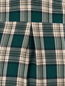 Trelyra Áo sơ mi kẻ caro nữ mặc thường ngày thoải mái phong cách casual - màu xanh lá - Xem 5