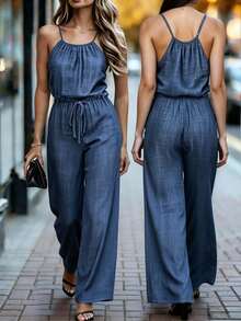 Breezaya Plus Size Women's Fashion Loose Jumpsuit Woman Summer Clothes - Blue - View 7