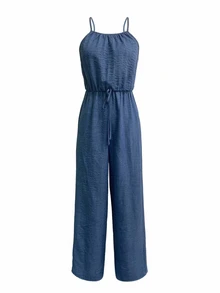 Breezaya Plus Size Women's Fashion Loose Jumpsuit Woman Summer Clothes - Blue - View 4