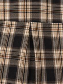 Trelyra Women's Plaid Casual Versatile Everyday Outing Shirt - Brown - View 3