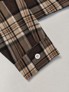 Trelyra Women's Plaid Casual Versatile Everyday Outing Shirt - Brown - View 6
